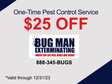One Time Pest Control $25