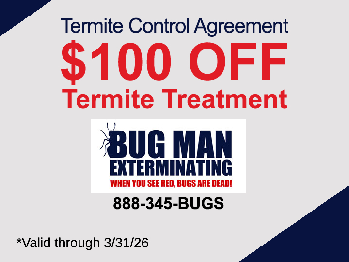 Coupons - Termite Control - 100 Off - Q1 2026