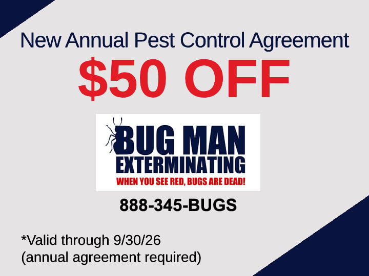 New Annual Pest Control Agreement $50 OFF